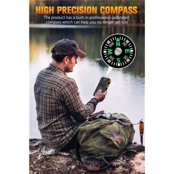 Solar-Charger-Power-Bank - 36800mAh Portable Charger, (Orange) - Picture 6 of 8